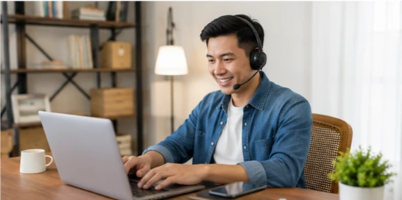 Imej aktiviti percubaan sokongan chat